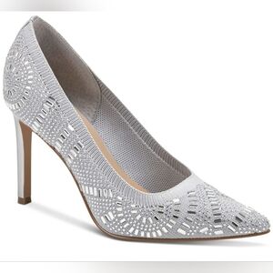 Thalia Sodi Women's Kaia Bling Pointed-Toe Pumps Silver Bling 7M